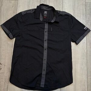 Ecko black button up shirt with grey accents size L men